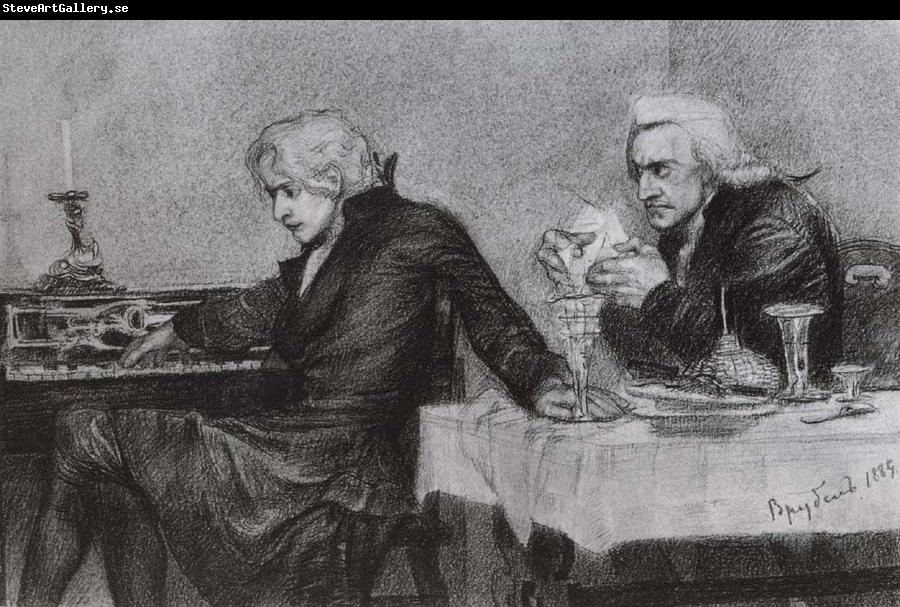 Mikhail Vrubel Salieri Pouring Poison Into Mozart's Glass